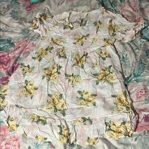 Chris & Carol Yellow and Green Floral Blouse